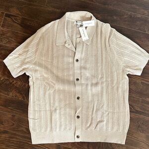 NWT Banana Republic Cream Knit Button-Up